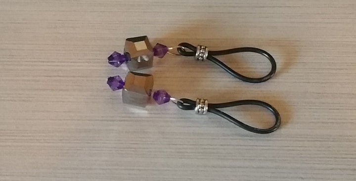 Royal Purple Cubist Nipple Nooses - Adjustable Loop / Non Piercing Nipple Ring Jewelry - Gear For The Bold