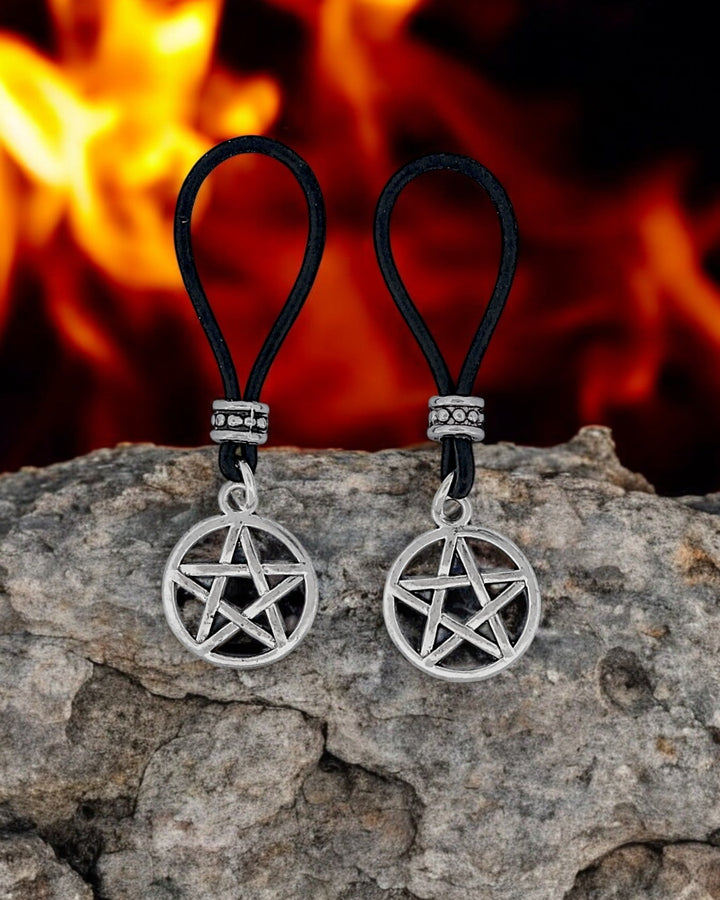 Silver Pentagram Nipple Nooses | Gear For The Bold