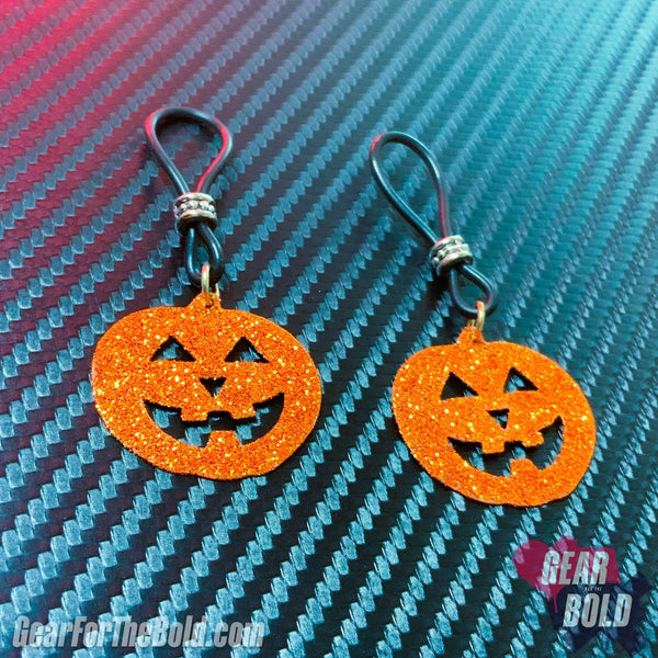 Sparkle Pumpkin Jack O'Lantern Nipple Nooses | Gear For The Bold