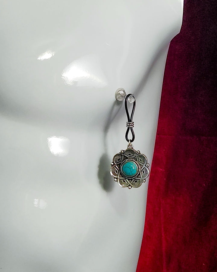 Turquoise Western Cowgirl Silver Flower | Gear For The Bold