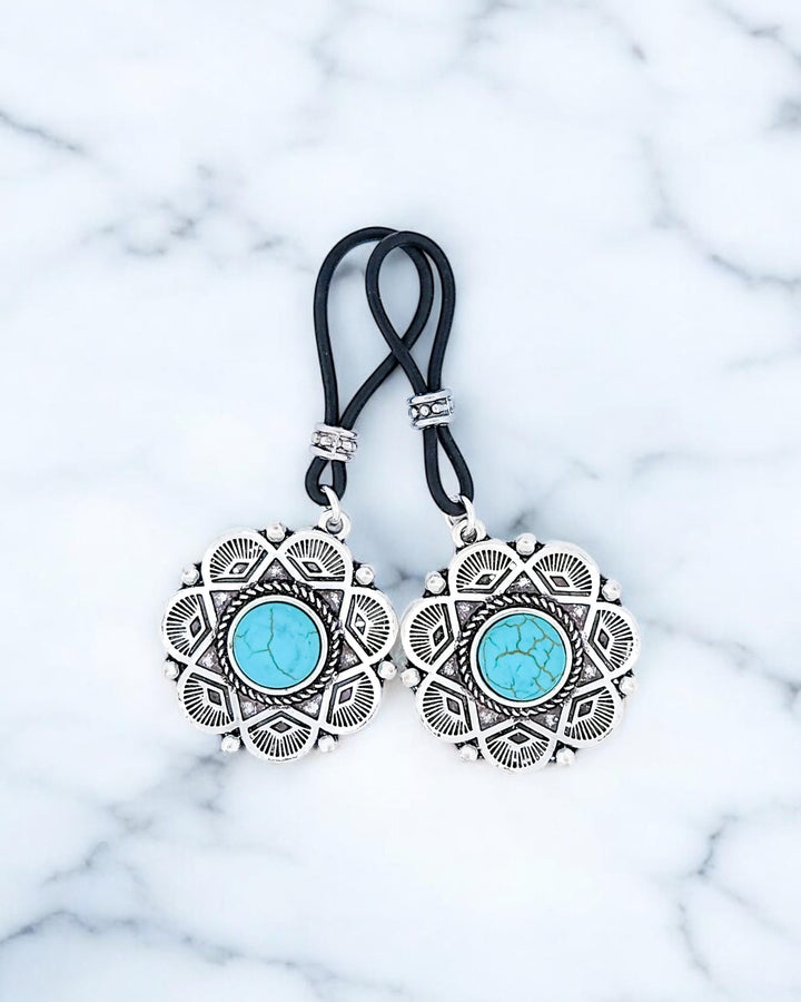 Turquoise Western Cowgirl Silver Flower | Gear For The Bold