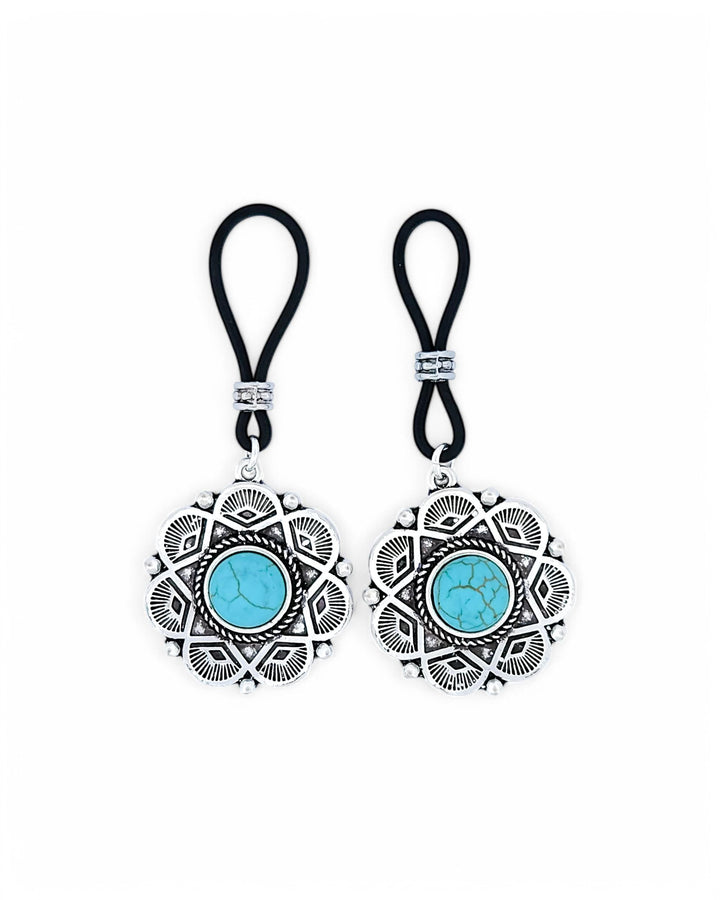 Turquoise Western Cowgirl Silver Flower | Gear For The Bold