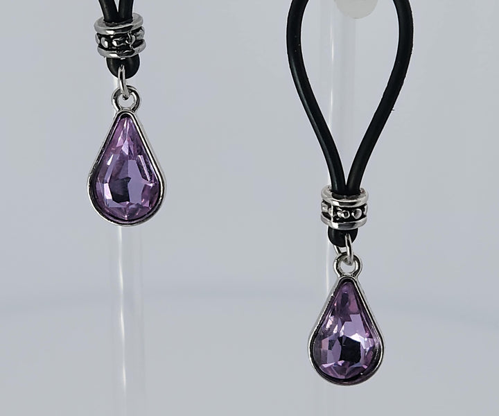 Violet Tear Drop Nipple Nooses - Adjustable Loop / Non Piercing Nipple Ring Jewelry - Gear For The Bold