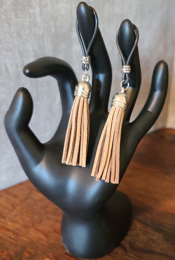 Light Brown Mini Flogger Nipple Nooses - Gear For The Bold